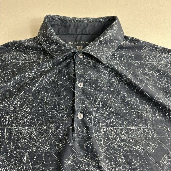 Hickey Freeman Golf Polo Shirt Mens Large‎ Moisture Wicking Performance Abstract - Picture 4 of 9